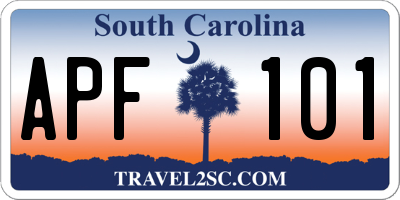 SC license plate APF101