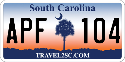 SC license plate APF104