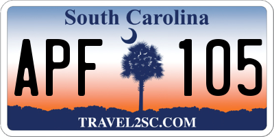 SC license plate APF105