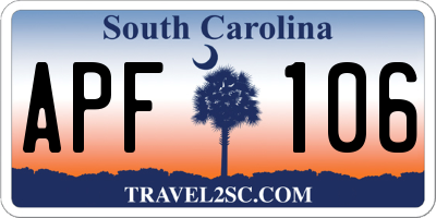 SC license plate APF106