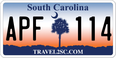 SC license plate APF114