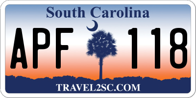 SC license plate APF118