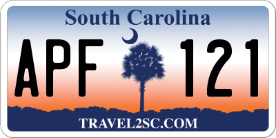 SC license plate APF121