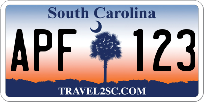 SC license plate APF123