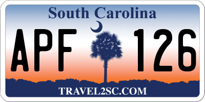 SC license plate APF126