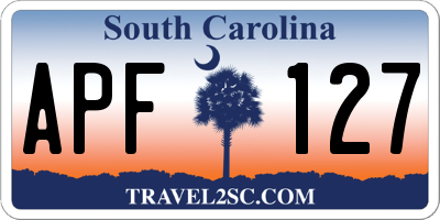 SC license plate APF127