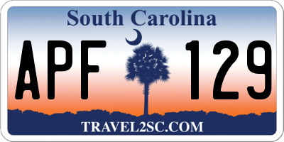 SC license plate APF129