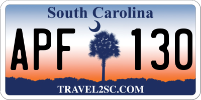SC license plate APF130