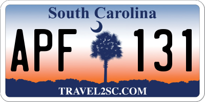 SC license plate APF131