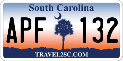 SC license plate APF132