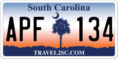 SC license plate APF134