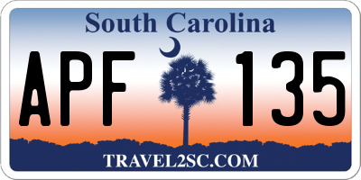 SC license plate APF135