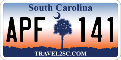SC license plate APF141