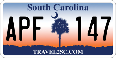 SC license plate APF147