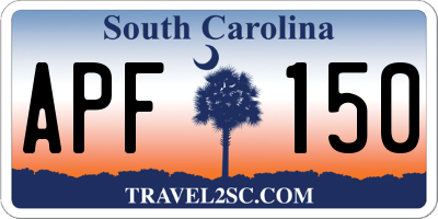 SC license plate APF150