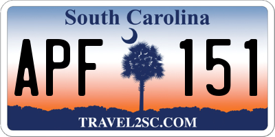 SC license plate APF151