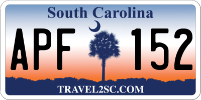 SC license plate APF152