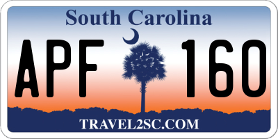 SC license plate APF160