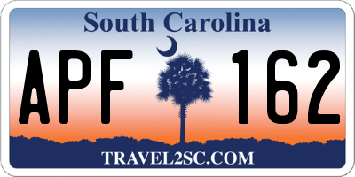 SC license plate APF162