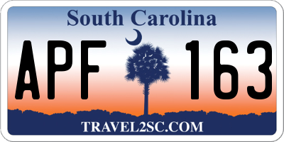SC license plate APF163