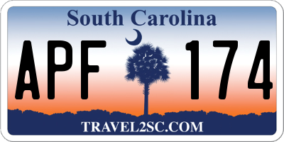 SC license plate APF174