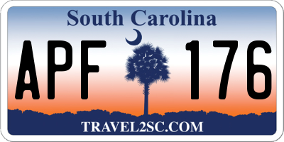 SC license plate APF176