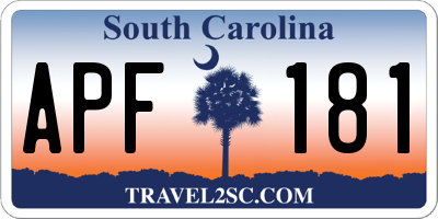 SC license plate APF181