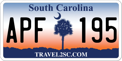 SC license plate APF195