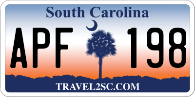 SC license plate APF198