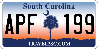 SC license plate APF199