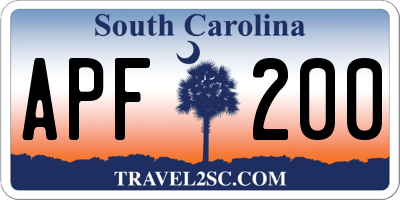 SC license plate APF200
