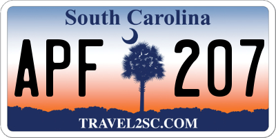 SC license plate APF207