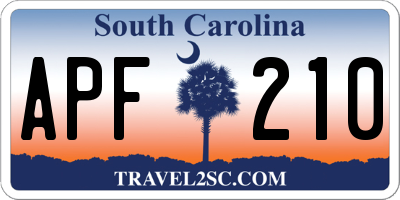SC license plate APF210