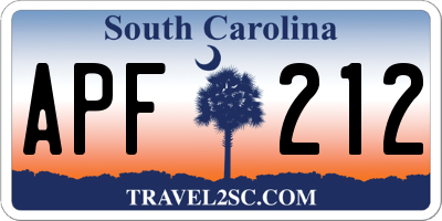 SC license plate APF212