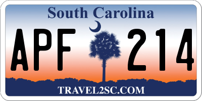 SC license plate APF214