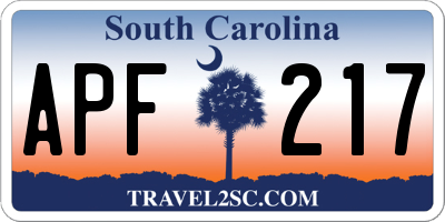 SC license plate APF217