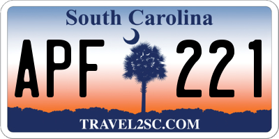 SC license plate APF221