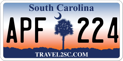 SC license plate APF224