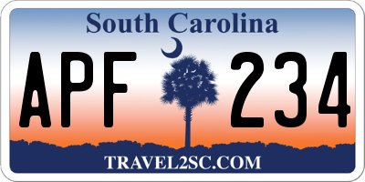 SC license plate APF234