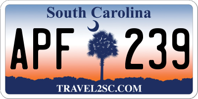SC license plate APF239