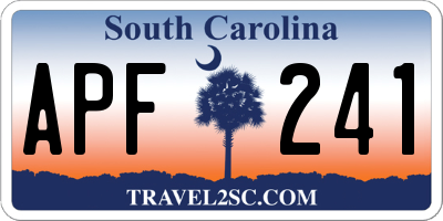 SC license plate APF241