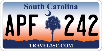 SC license plate APF242