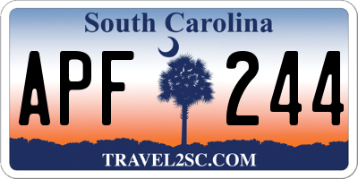 SC license plate APF244