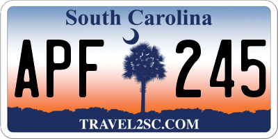 SC license plate APF245