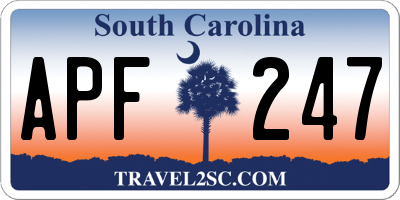 SC license plate APF247