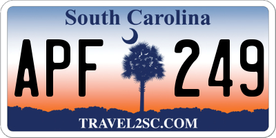 SC license plate APF249