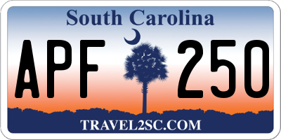 SC license plate APF250