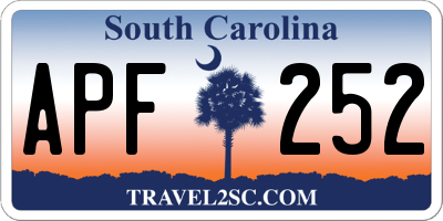 SC license plate APF252