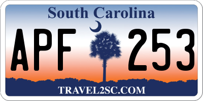 SC license plate APF253