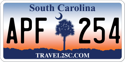 SC license plate APF254
